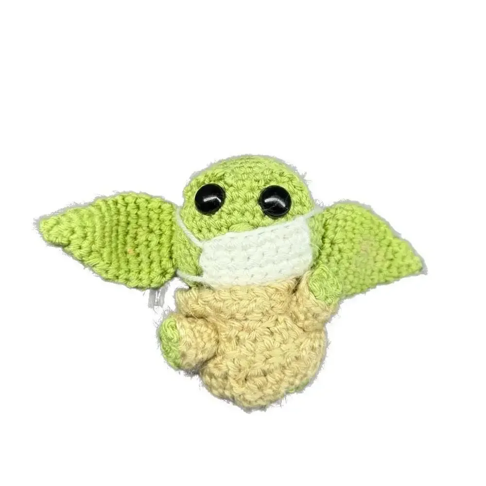 Handmade Crochet Grogu Baby Yoda Amigurumi Plush with Face Mask